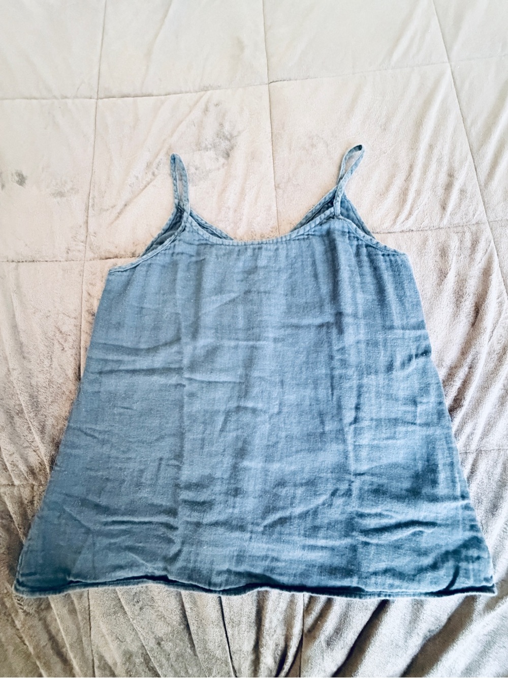 100% Cotton Woven Spaghetti Strap Tank